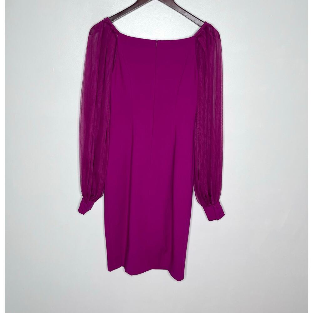 Trina Turk Tamadachi Tulle Sleeve Sheath Dress Pink Size 0 Cocktail - Picture 9 of 11